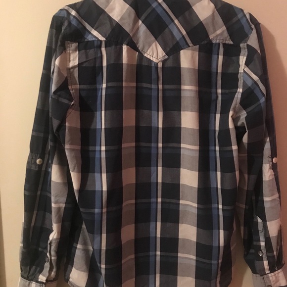 💙Ditch Plains Snap Front Short,size Small Plaid - Picture 2 of 6